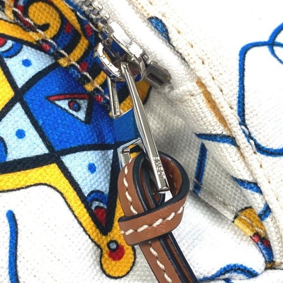 LOEWE anagram Waist Pouch Shoulder Bag PAULA'S IBIZA body bag White x Blue - Picture 12 of 16